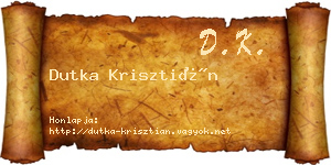 Dutka Krisztián névjegykártya