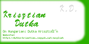 krisztian dutka business card